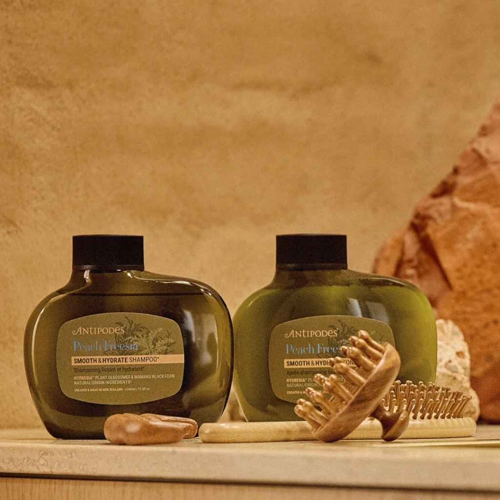 Antipodes Peach + Freesia Smooth & Hydrate Shampoo and Conditioner 340ml