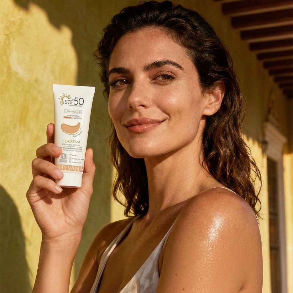 Dhyvana sävyttävä aurinkovoide kasvoille SPF 50