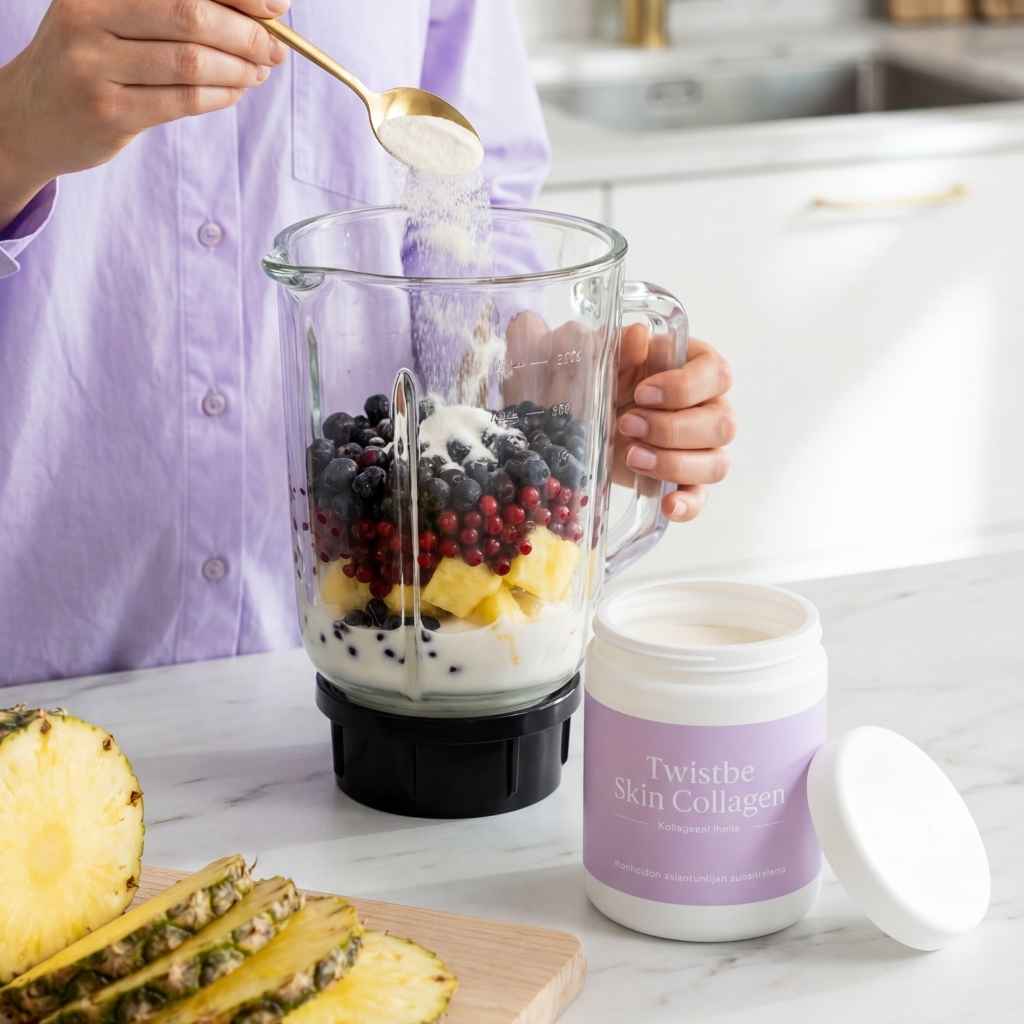 Kollageenijauhe-Twistbe-Skin-Collagen sopii smoothieen!