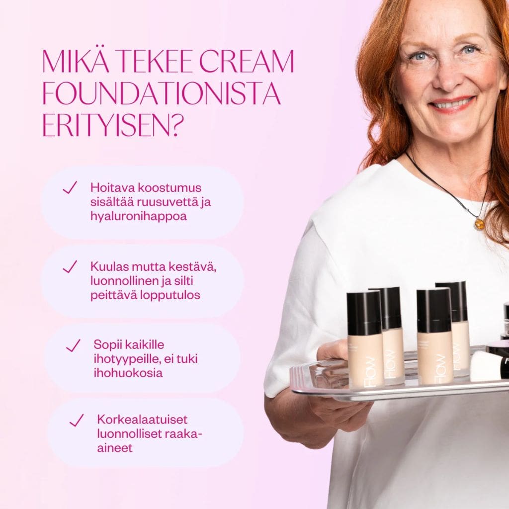 Kosteuttava meikkivoide Flow Cosmetics Cream Foundation