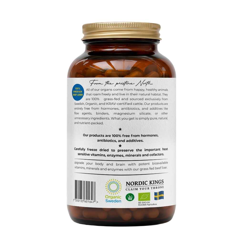 Nordic Kings Beef Liver maksakapselit 450mg, 180 kaps.