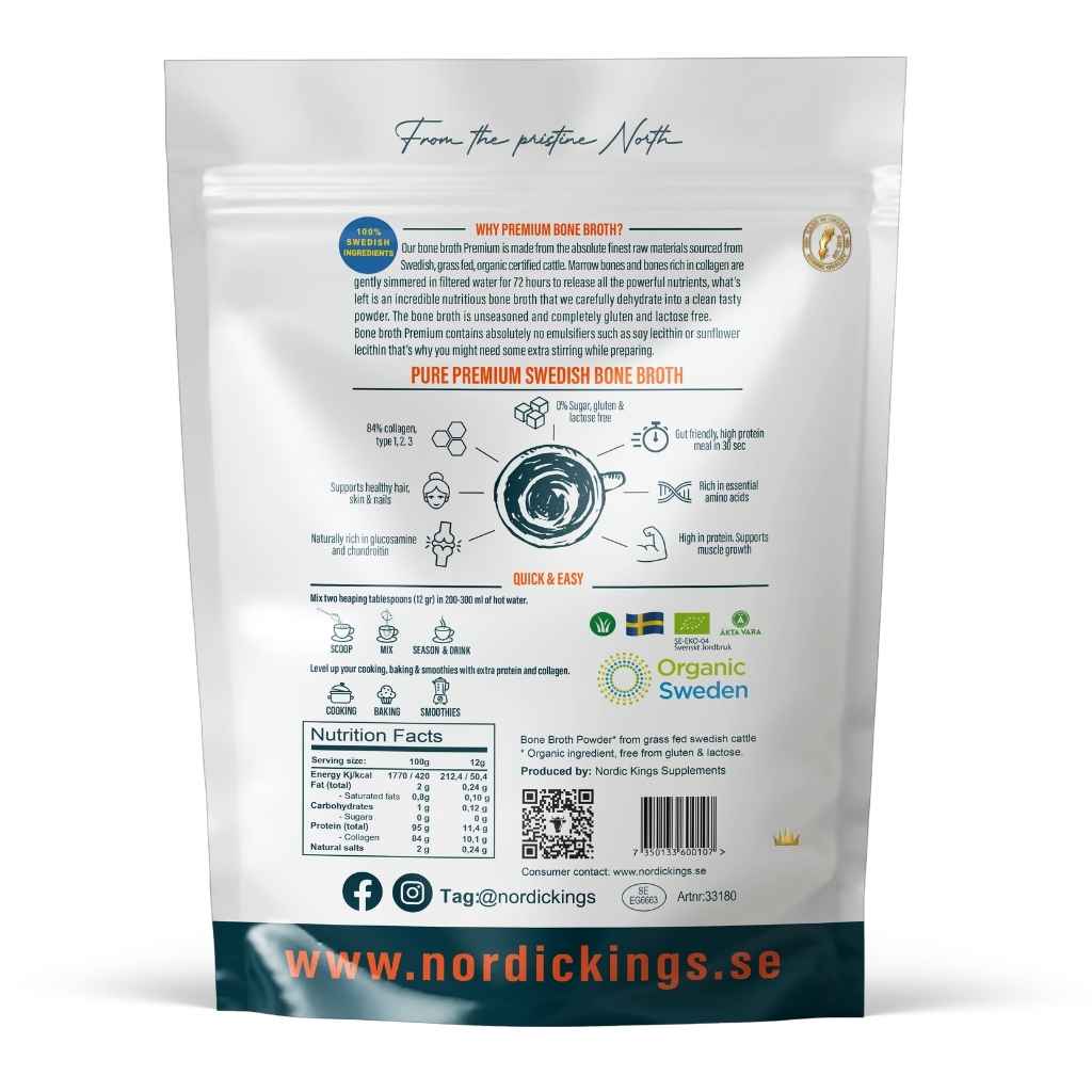 Nordic Kings Bone Broth Powder luuliemijauhe 500g