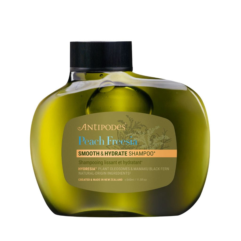 Shampoo ohuille hiuksille Antipodes Peach + Freesia Smooth & Hydrate 340ml