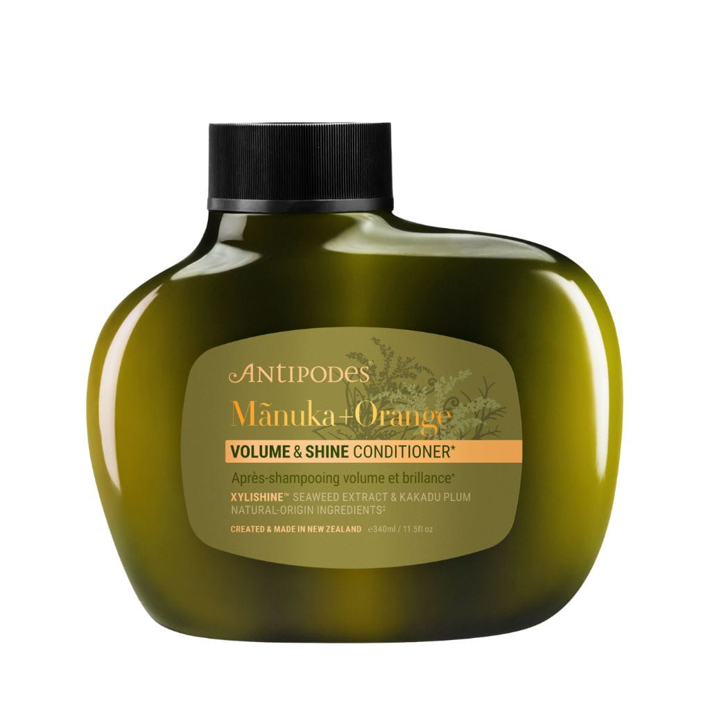 Tuuheuttava hoitoaine Antipodes Manuka + Orange Volume & Shine 340ml