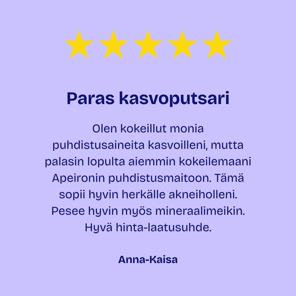 Apeiron hellävarainen puhdistusmaito arvostelu