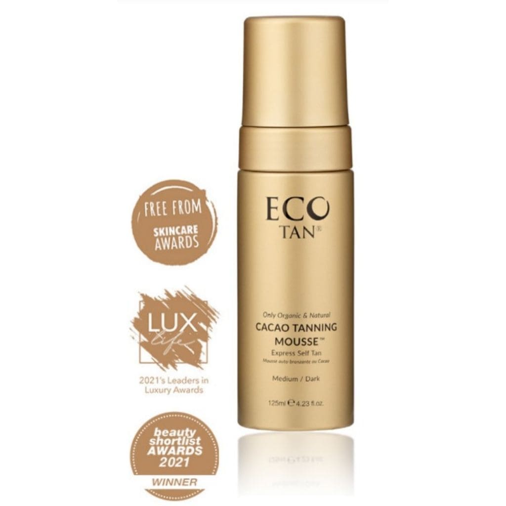 Laadukas Eco by Sonya Cacao Tanning Mousse itseruskettava vaahto hoitaa ja kosteuttaa