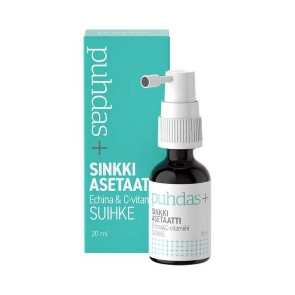 Puhdas+ Sinkkiasetaatti-, Echina- & C-vitamiinisuihke 20 ml