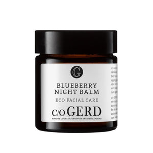 c/o GERD Blueberry Night Balm balsami ikääntyvälle, couperoottiselle ja kuivalle iholle.